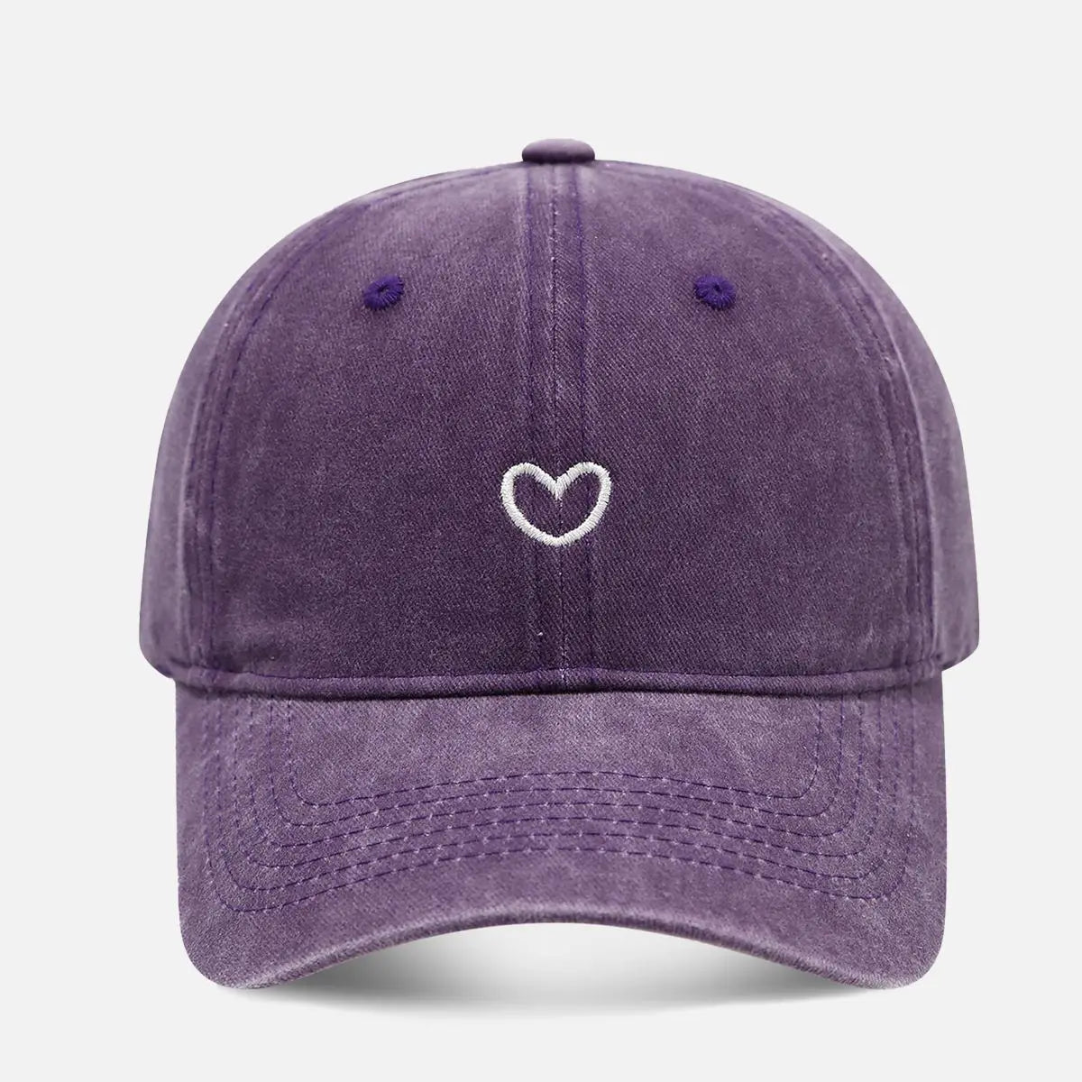 Heart Washed Cotton Baseball Cap ElevenOasis