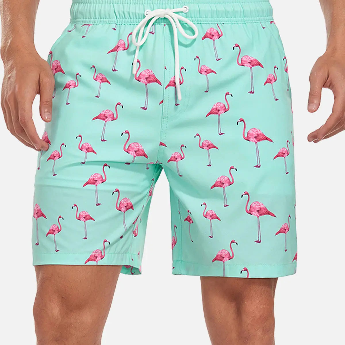 Men's Flamingo Print Swim Trunks ElevenOasis