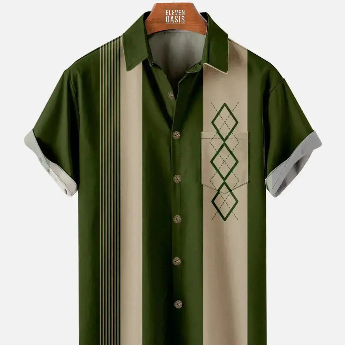 Casual Art Collection Geometric Stripes Color Block Pattern Lapel Short Sleeve Shirt Print TopMens short sleeve shirts Big and tall Mens shirts Short sleeve shirts for men Mens 4xl shirts Casual short sleeve shirts