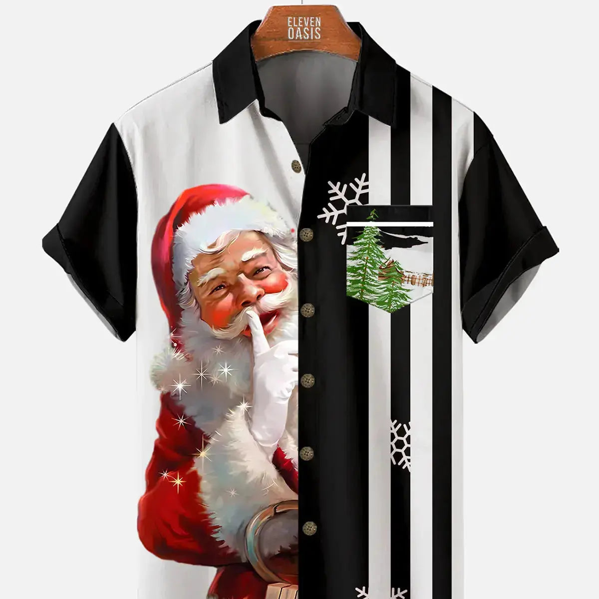 Christmas Striped Men's Short Sleeve ShirtMens short sleeve shirts Big and tall Mens shirts Short sleeve shirts for men Mens 4xl shirts Casual short sleeve shirts