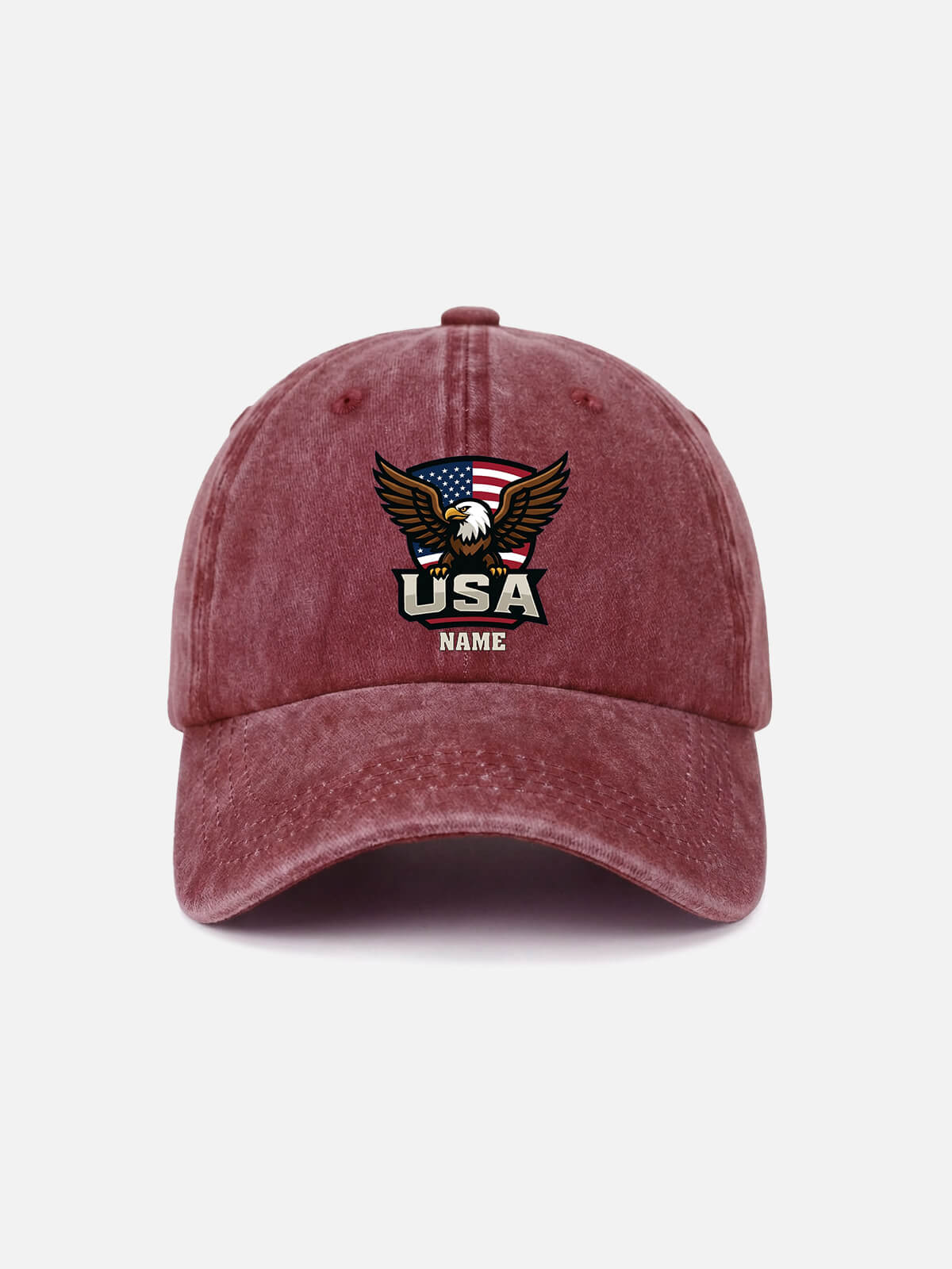 Customizable USA American Eagle Washed Cotton Baseball Cap Eleven Oasis