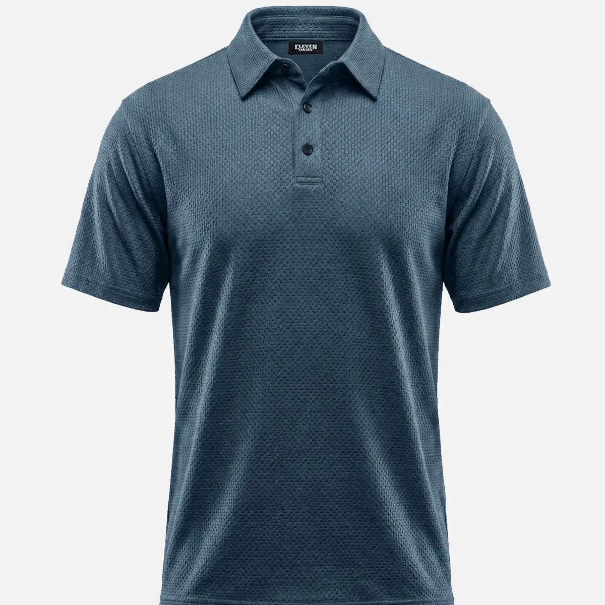 Men's Textured Knit Short Sleeve Polo Shirt ElevenOasis