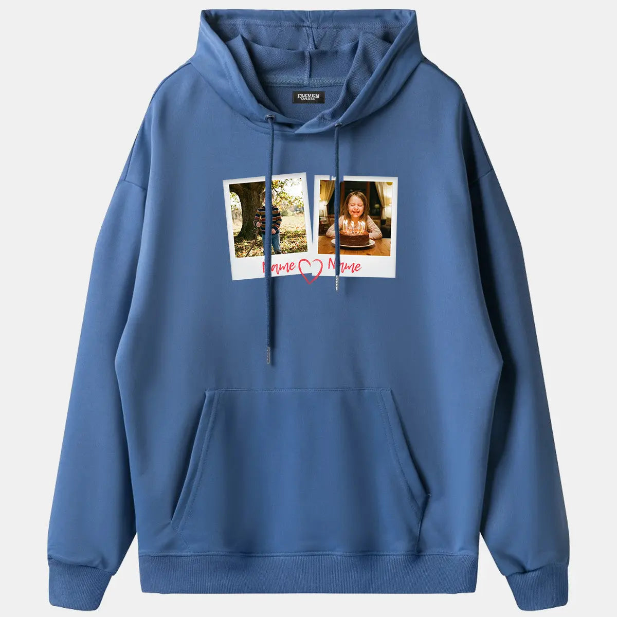 Custom Photos & Names Hoodie Eleven Oasis