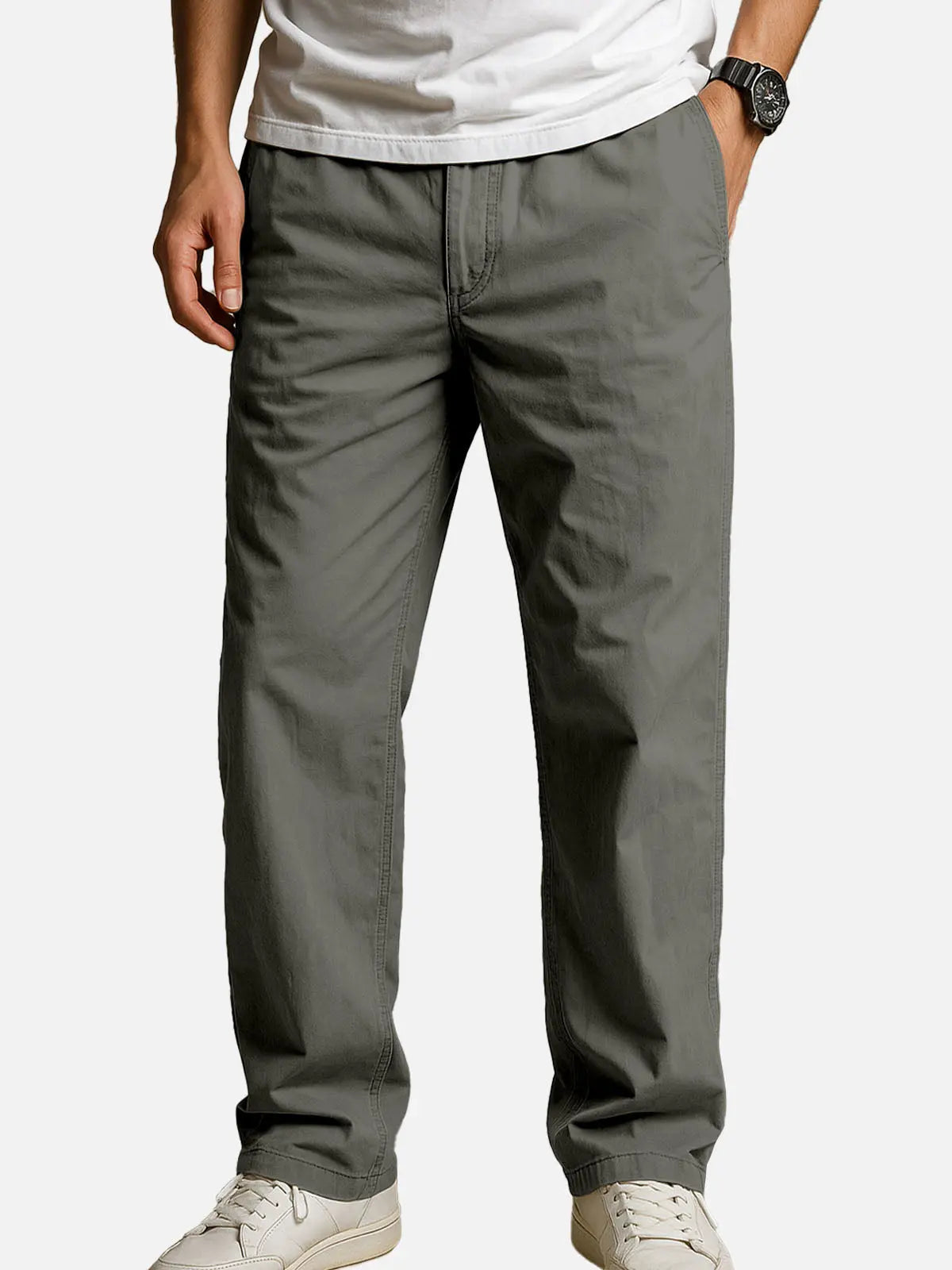 Men's Cotton Elastic Waist Chino Pants ElevenOasis