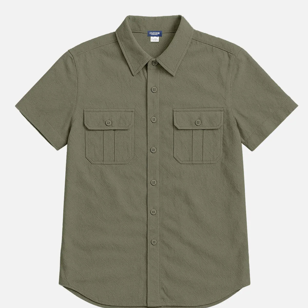 Men's Linen Blend Dual Pocket Short Sleeve Shirt ElevenOasis