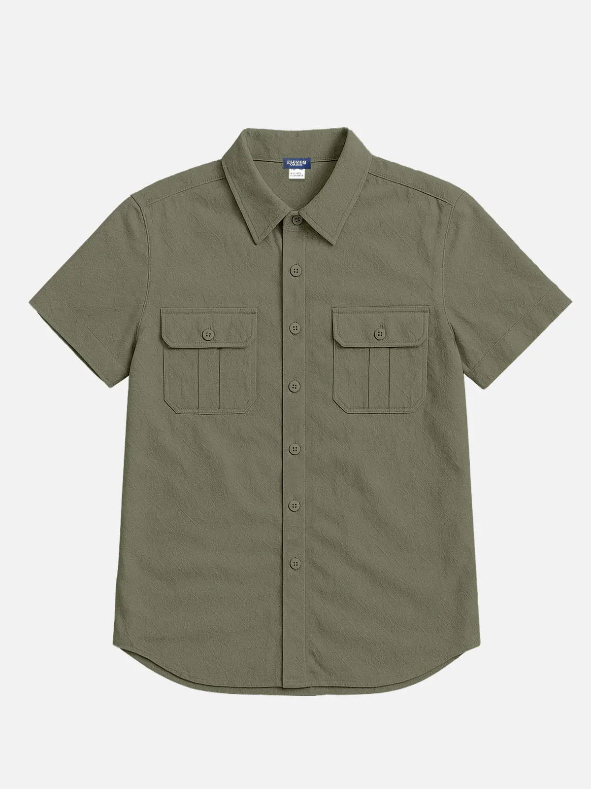 Men's Linen Blend Dual Pocket Short Sleeve Shirt ElevenOasis