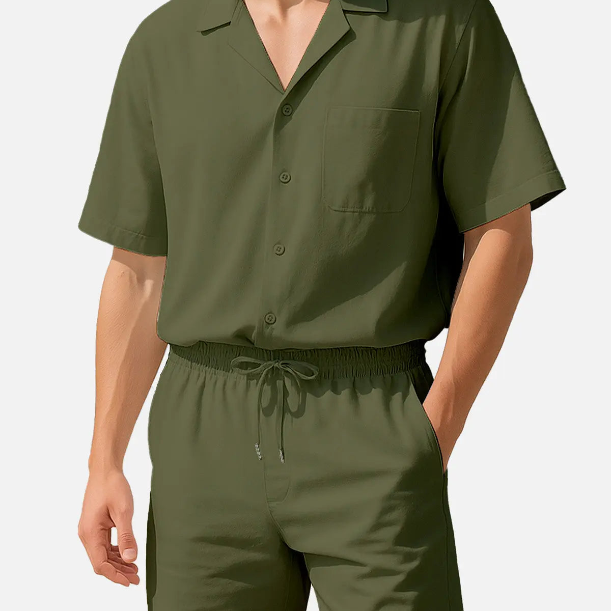 Men's Summer Casual Vacation Camp Collar Set ElevenOasis