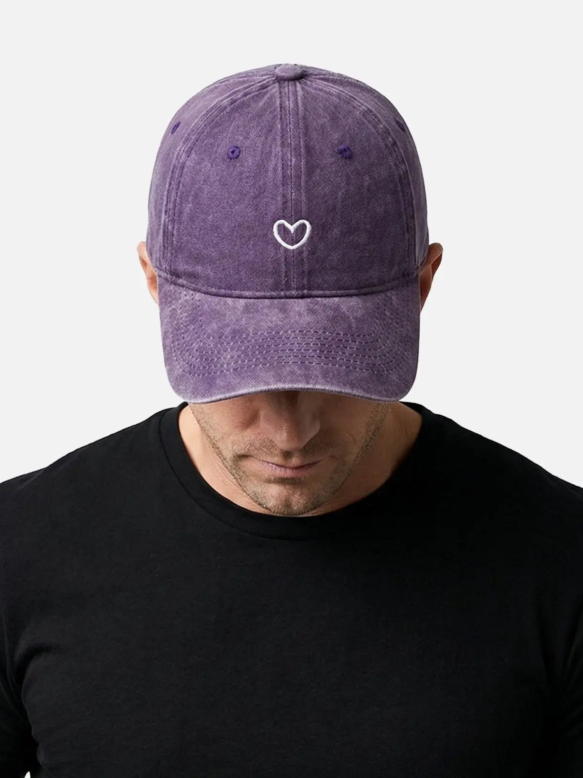 Heart Washed Cotton Baseball Cap ElevenOasis