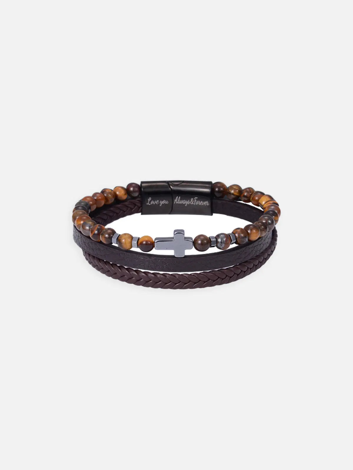 Men's Cross Braided Bracelet Gift Set Eleven Oasis