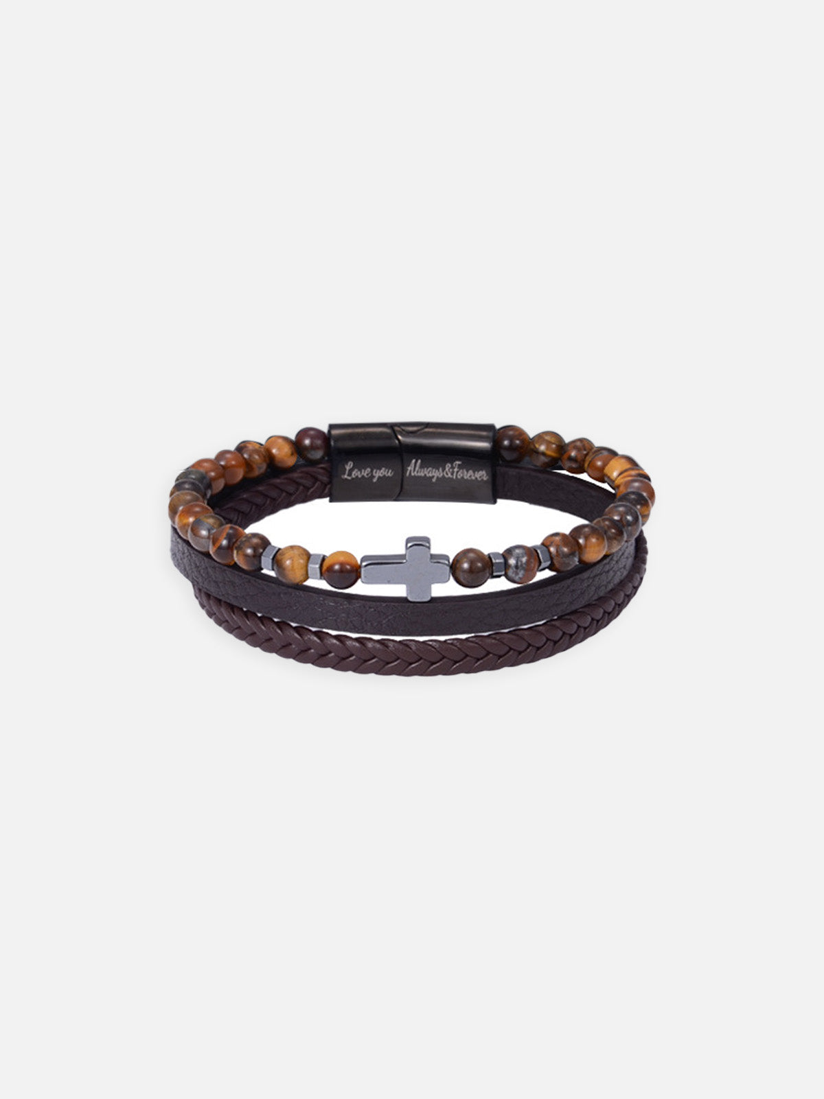 Men's Cross Braided Bracelet Gift Set Eleven Oasis