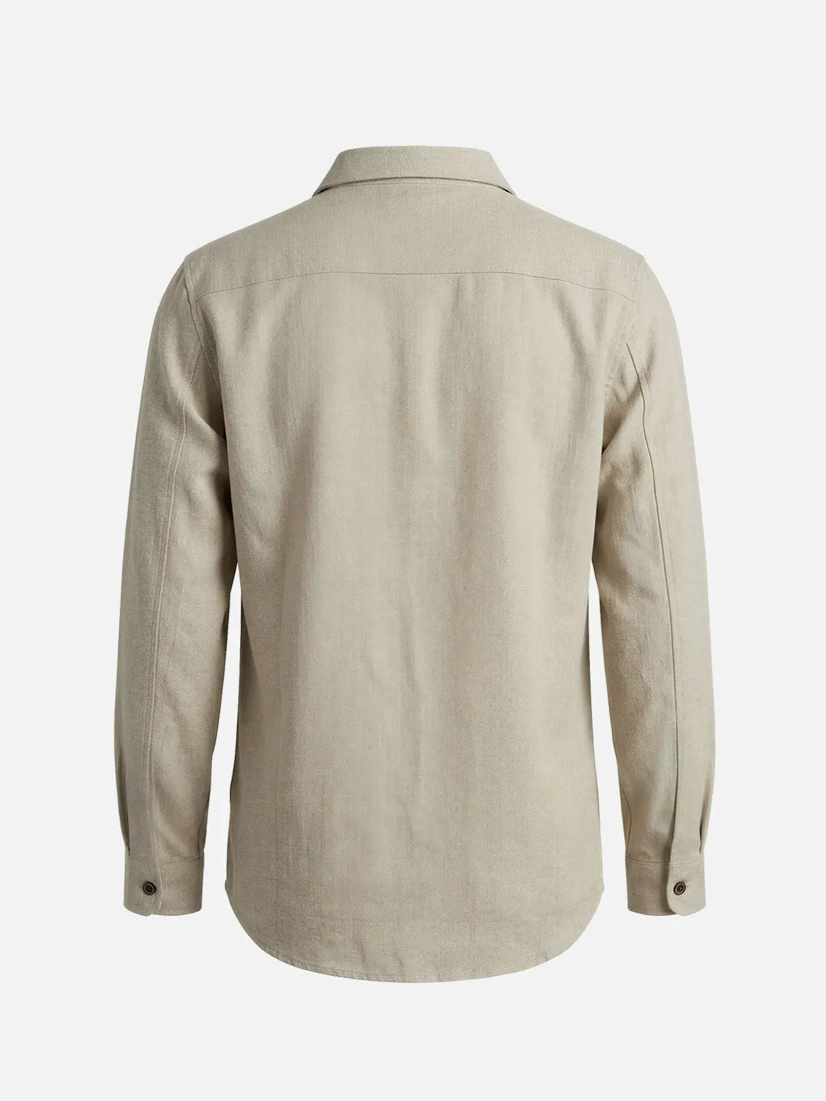 Men's Textured Linen-Look Pocket Long Sleeve Shirt Eleven Oasis