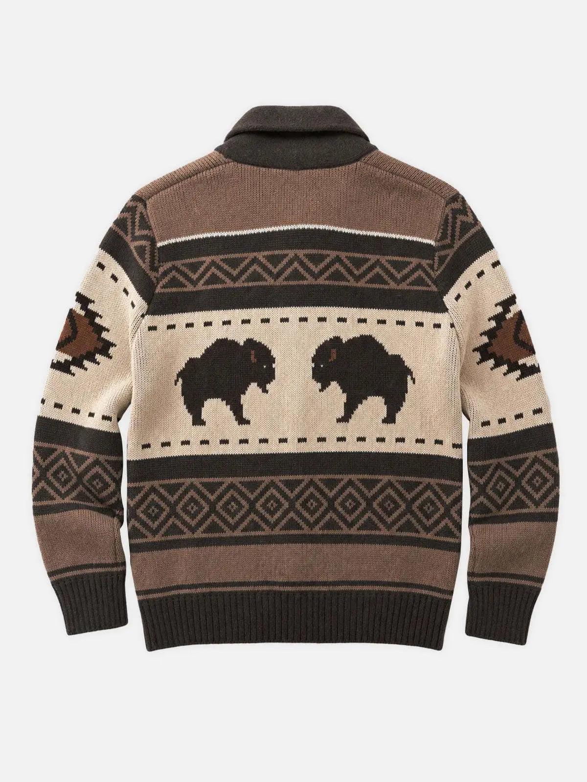Men's Bison Fair Isle Slim Fit Zip-Up Sweater Eleven Oasis