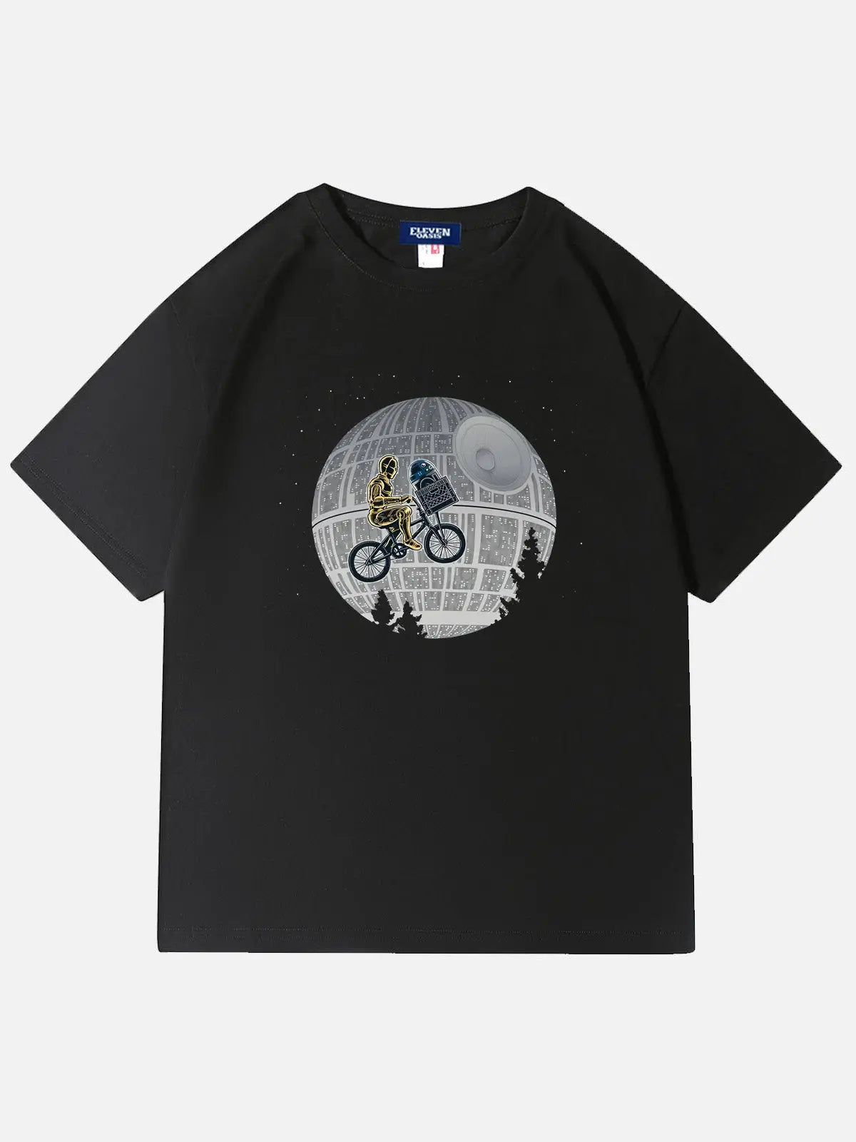 Star Wars E.T. Death Star Bicycle Parody Cotton T-Shirt Eleven Oasis