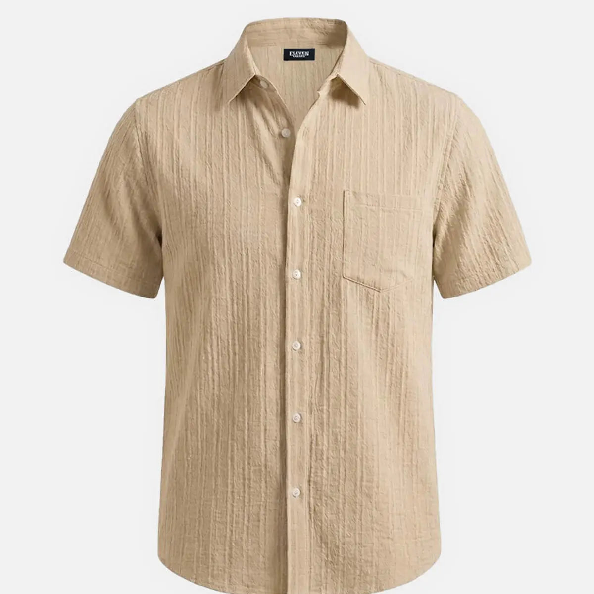 Men's Textured Short Sleeve Button-Up Shirt Eleven Oasis