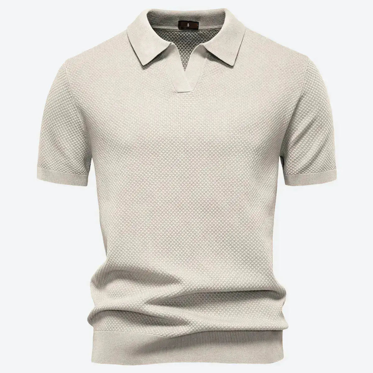 Men's Textured Knit Polo Short Sleeve Shirt ElevenOasis
