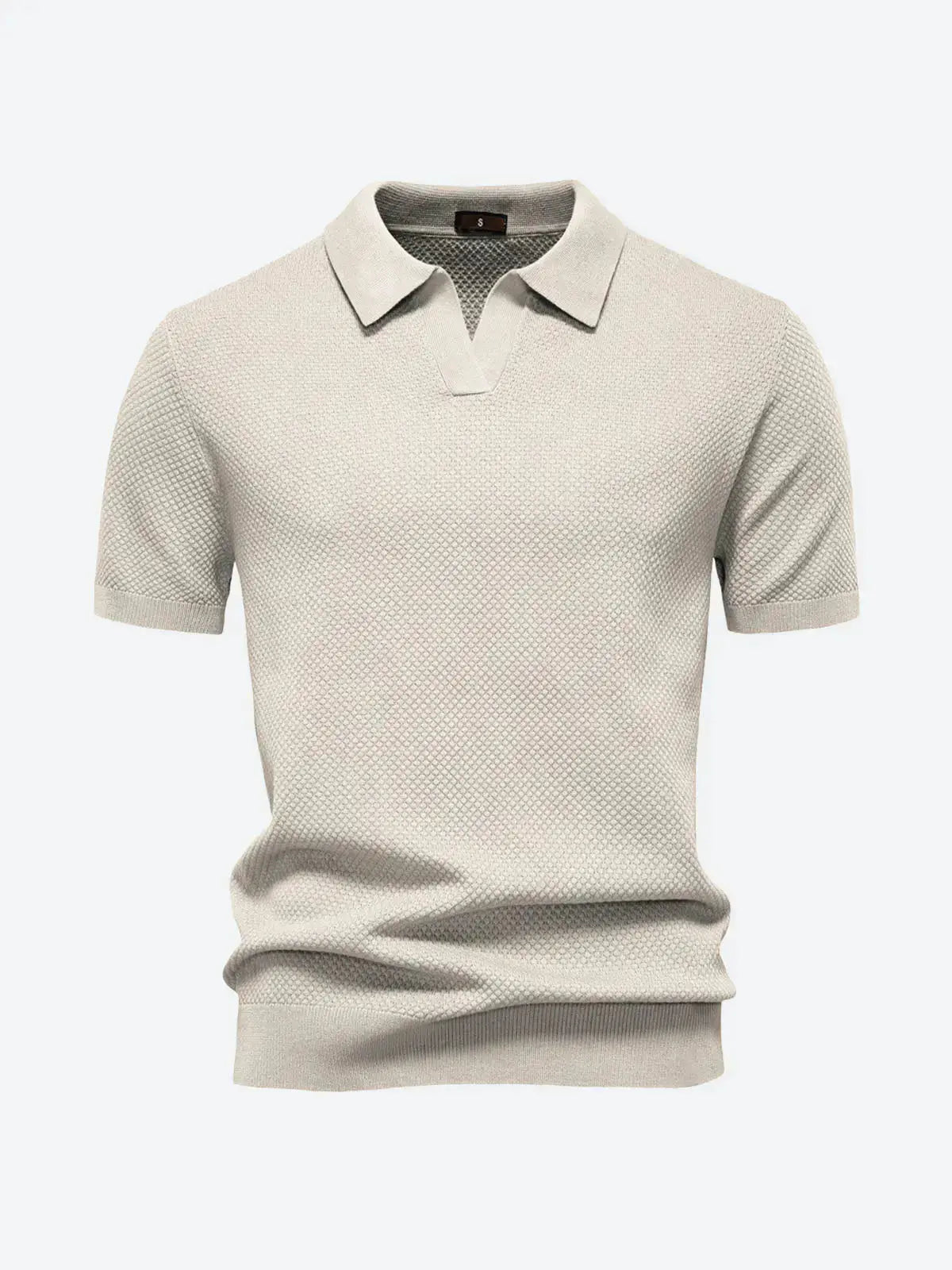 Men's Textured Knit Polo Short Sleeve Shirt ElevenOasis