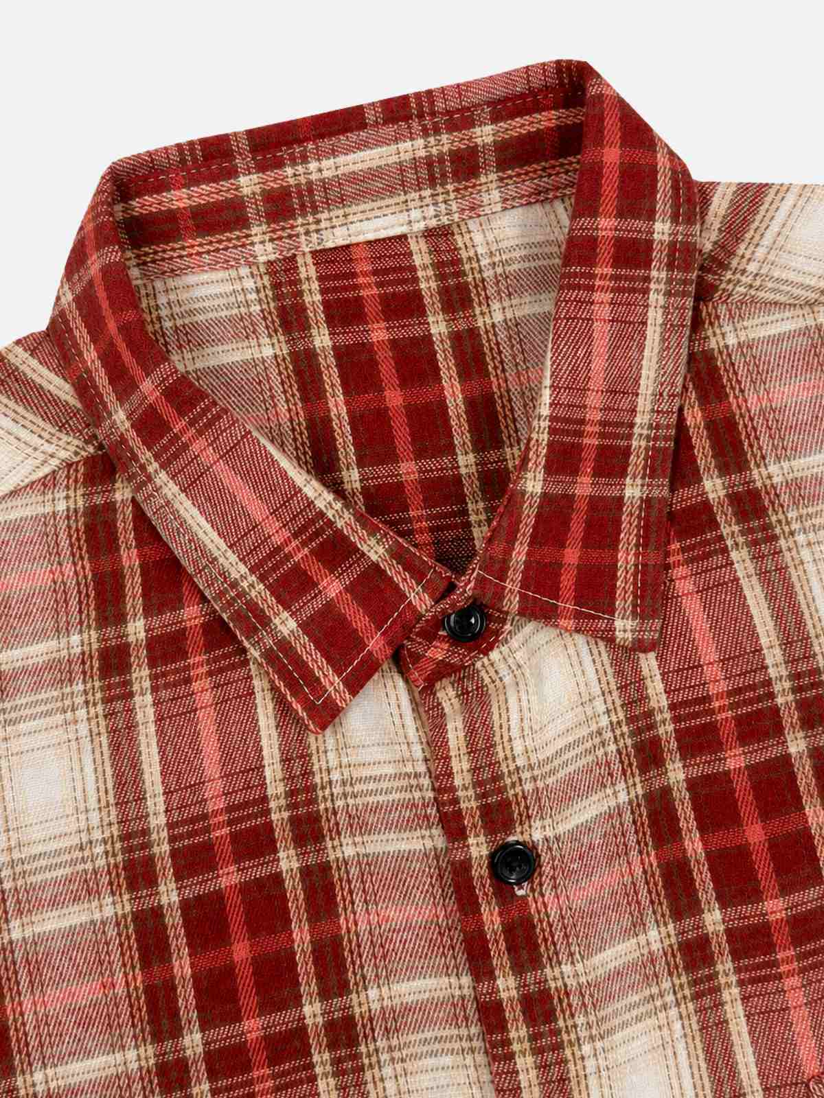 Men's Brushed Heritage Plaid Single Pocket Long Sleeve Shirt Eleven Oasis