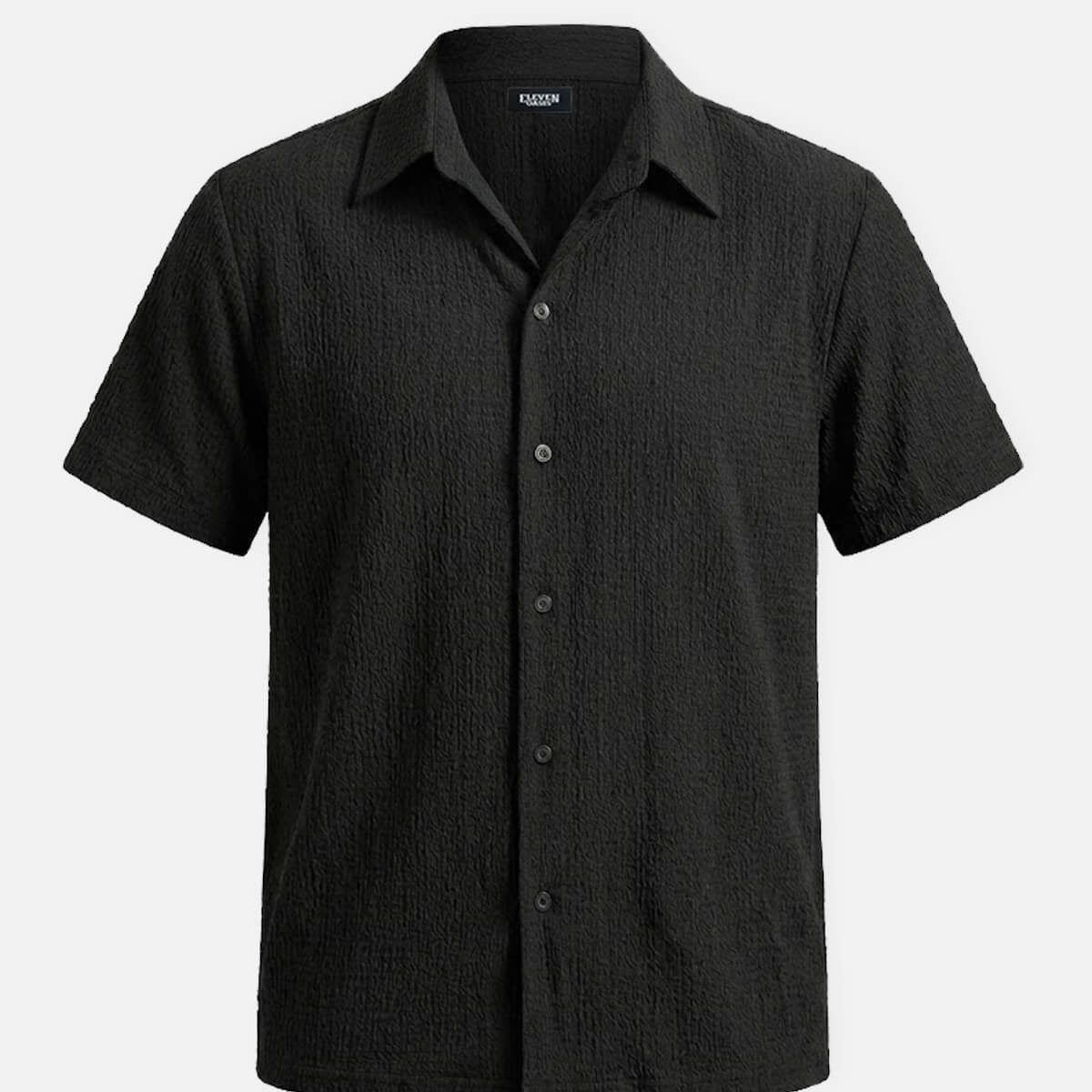 Men's Textured Crinkle Short Sleeve Shirt Eleven Oasis