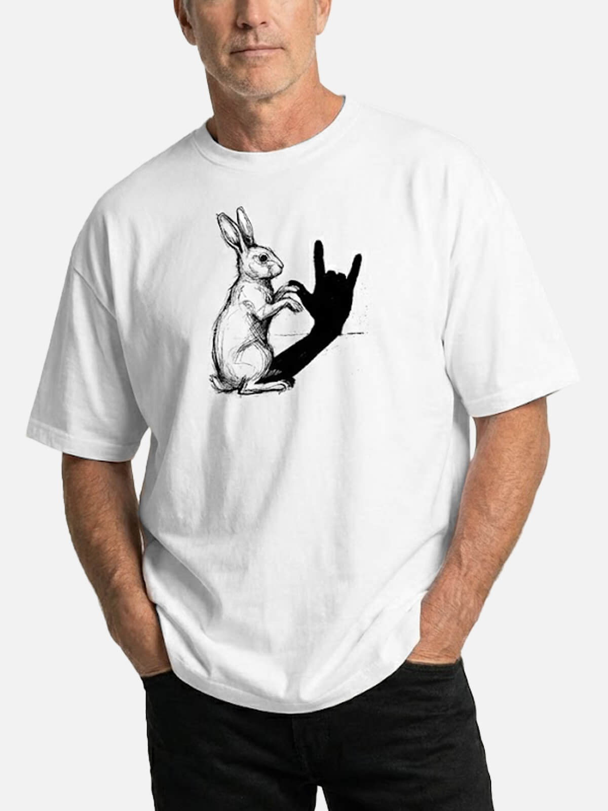 Men's Rabbit Shadow Graphic T-Shirt Eleven Oasis