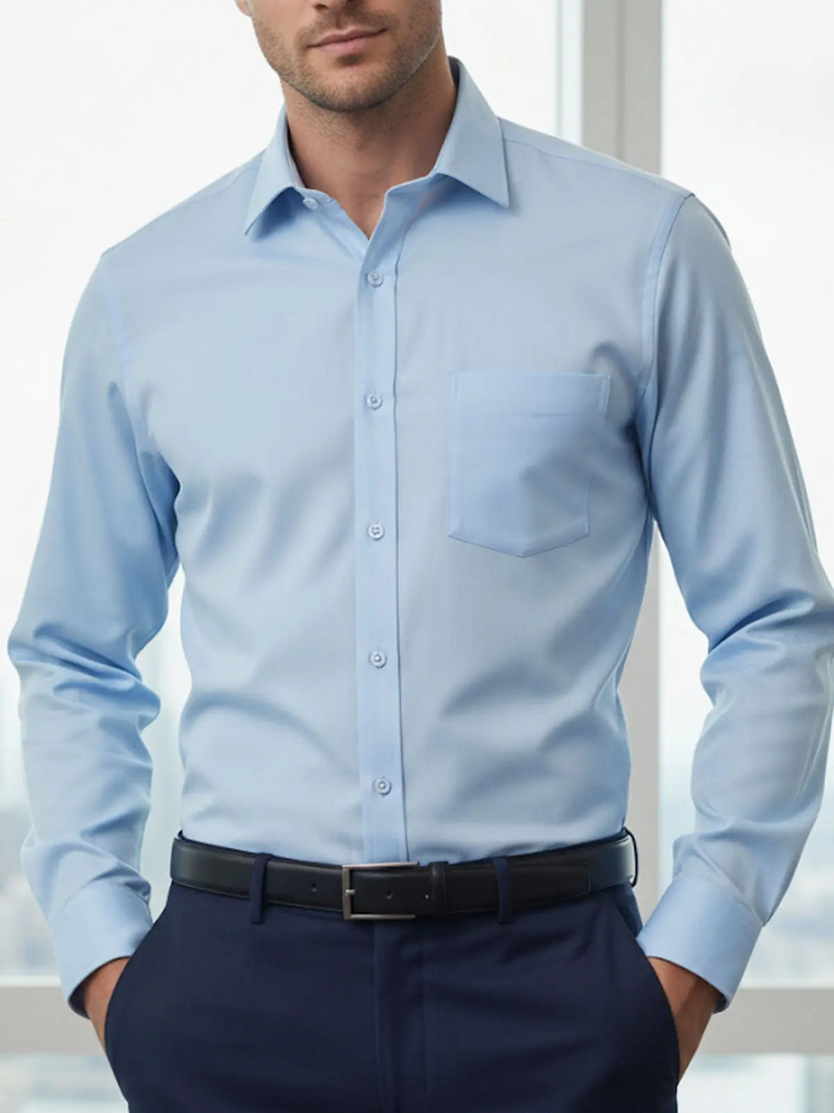 Men's Business Casual Long Sleeve Shirt ElevenOasis