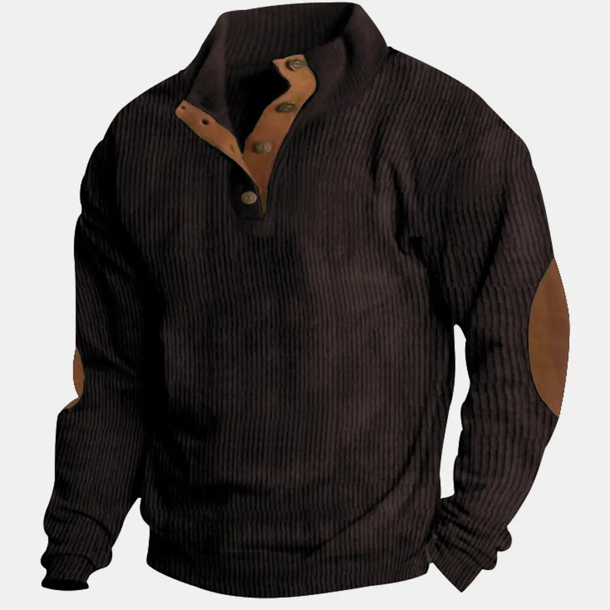 Men's Corduroy-Style Pullover Sweatshirt ElevenOasis