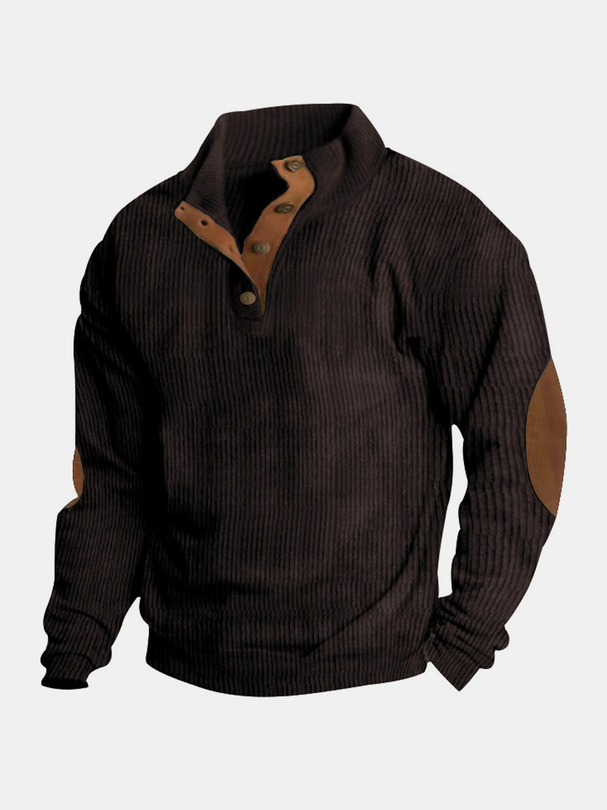 Men's Corduroy-Style Pullover Sweatshirt ElevenOasis