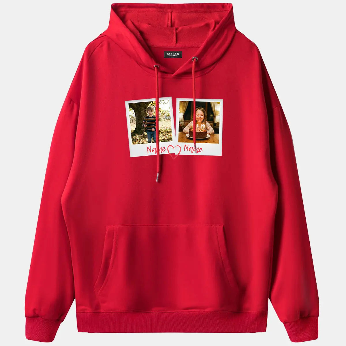 Custom Photos & Names Hoodie Eleven Oasis