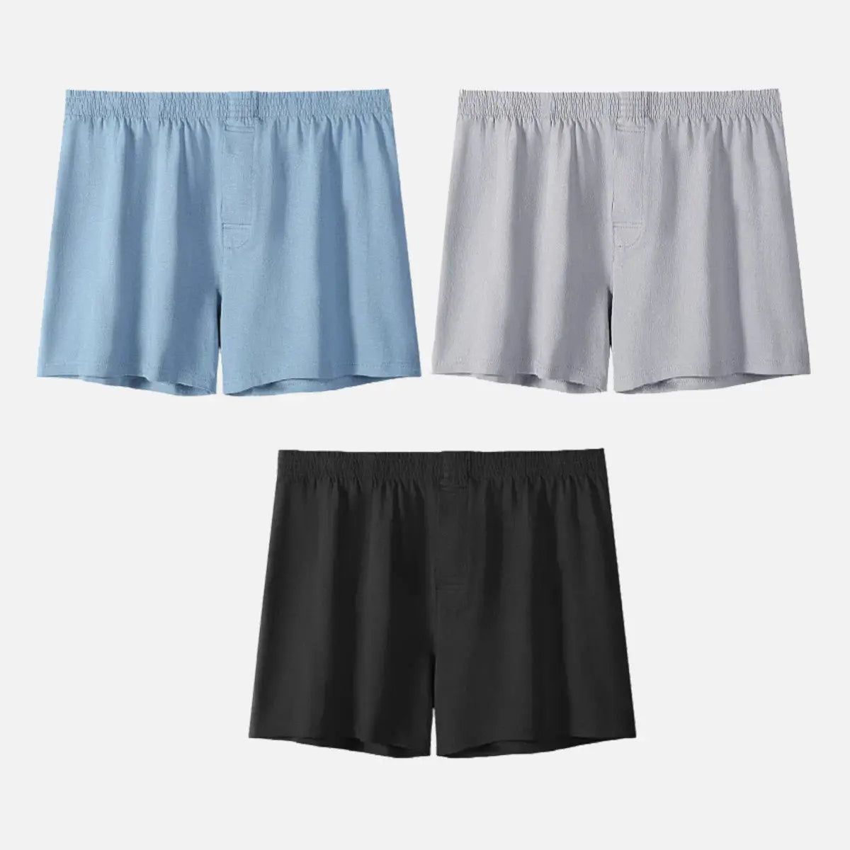 Men's Cotton Stretch Button Fly Boxer Shorts 3-Pack Eleven Oasis