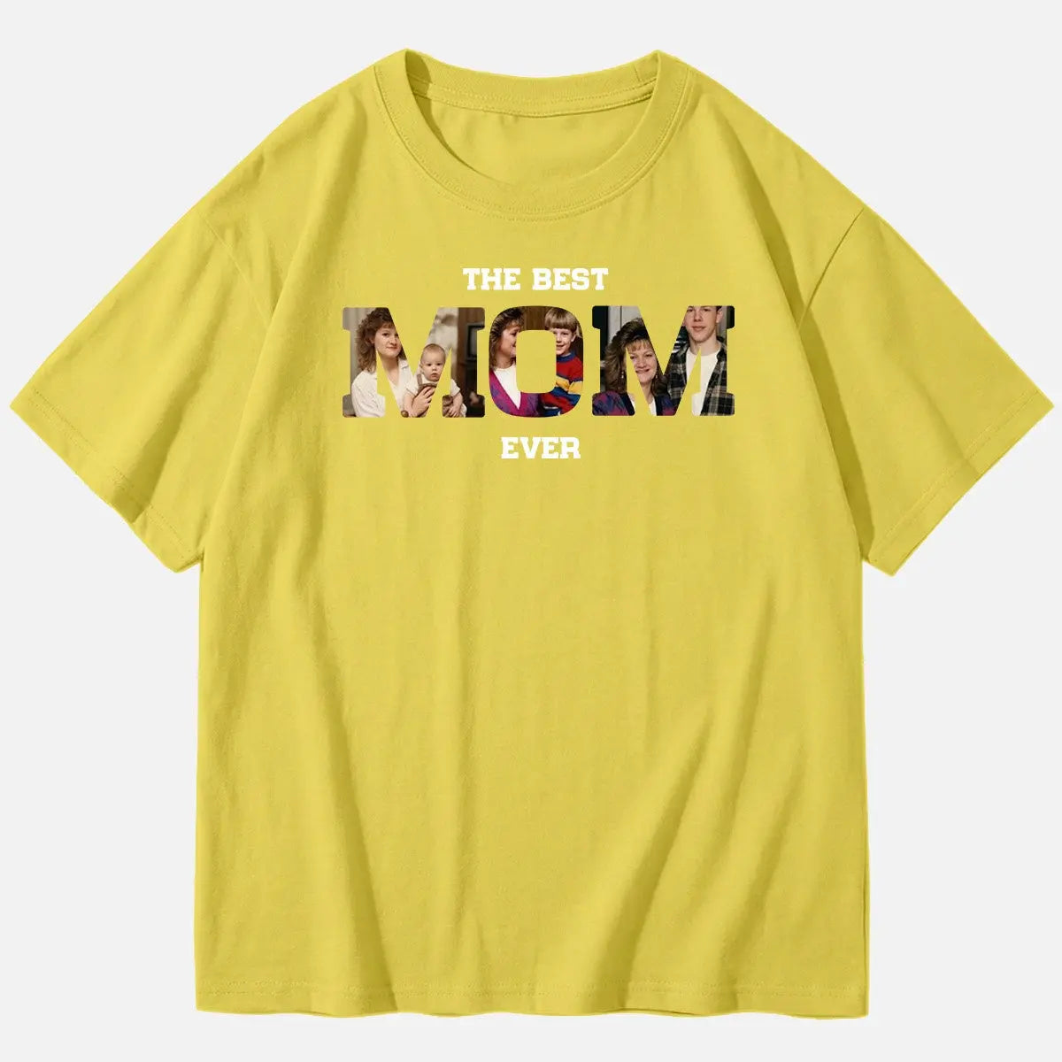 Custom Best Mom Ever Photo Cotton Short Sleeve T-Shirt Eleven Oasis