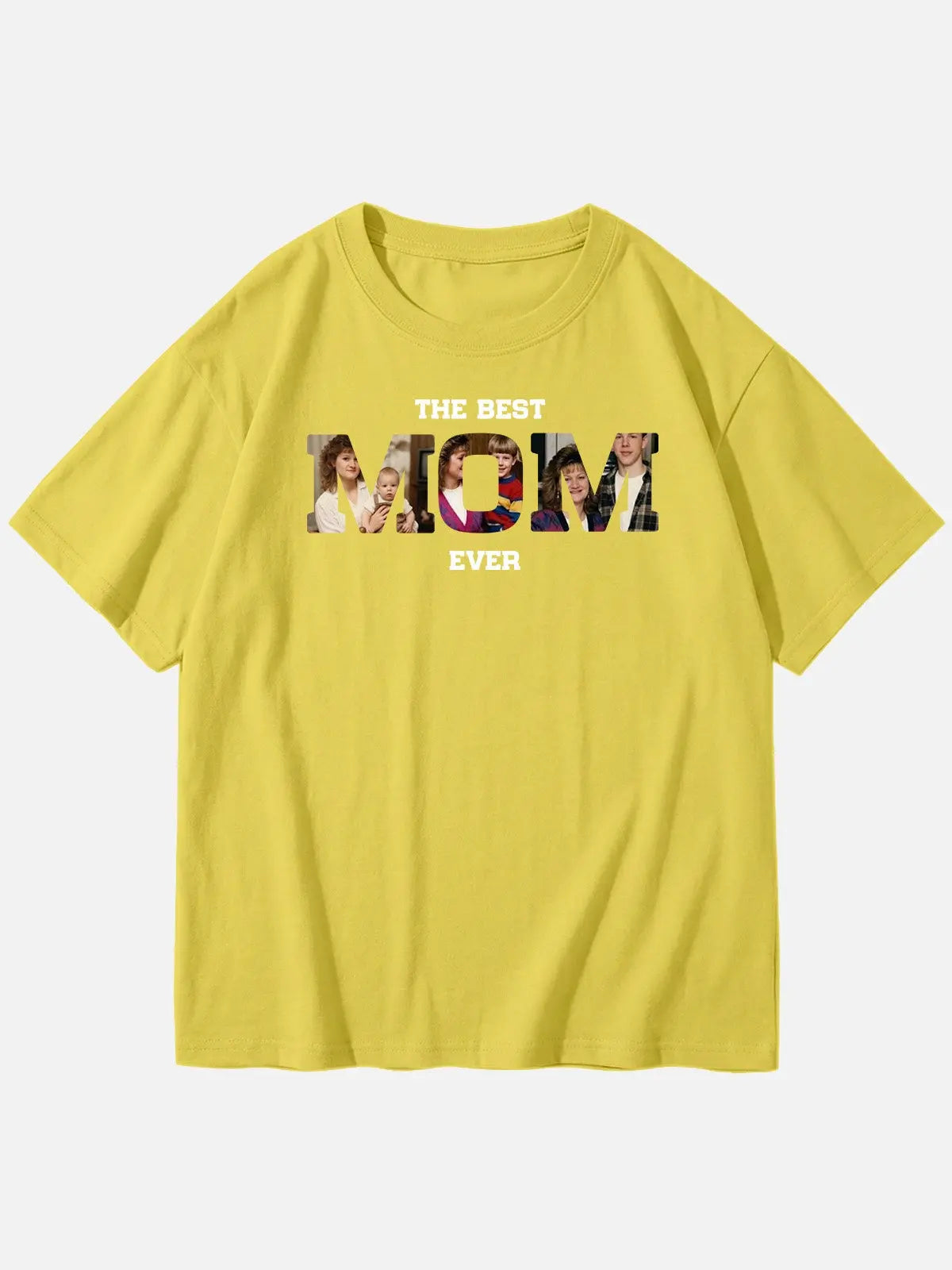 Custom Best Mom Ever Photo Cotton Short Sleeve T-Shirt Eleven Oasis