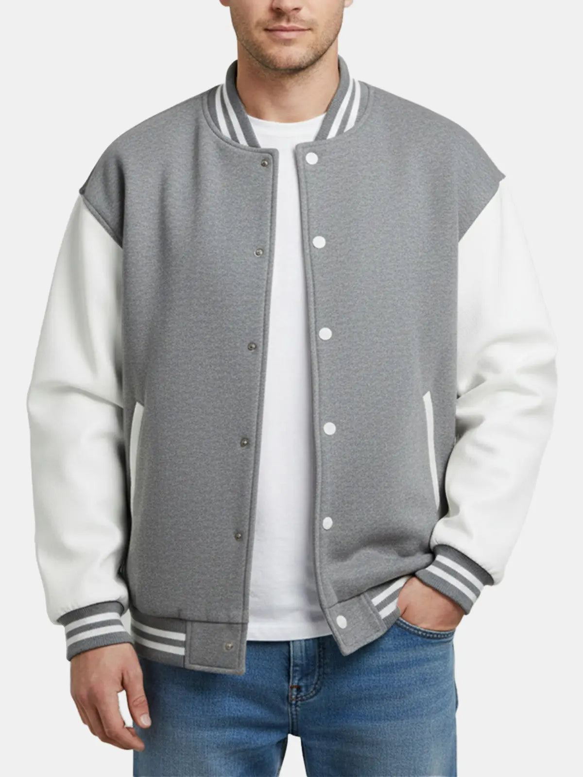 Men's Classic Colorblock Varsity Jacket ElevenOasis