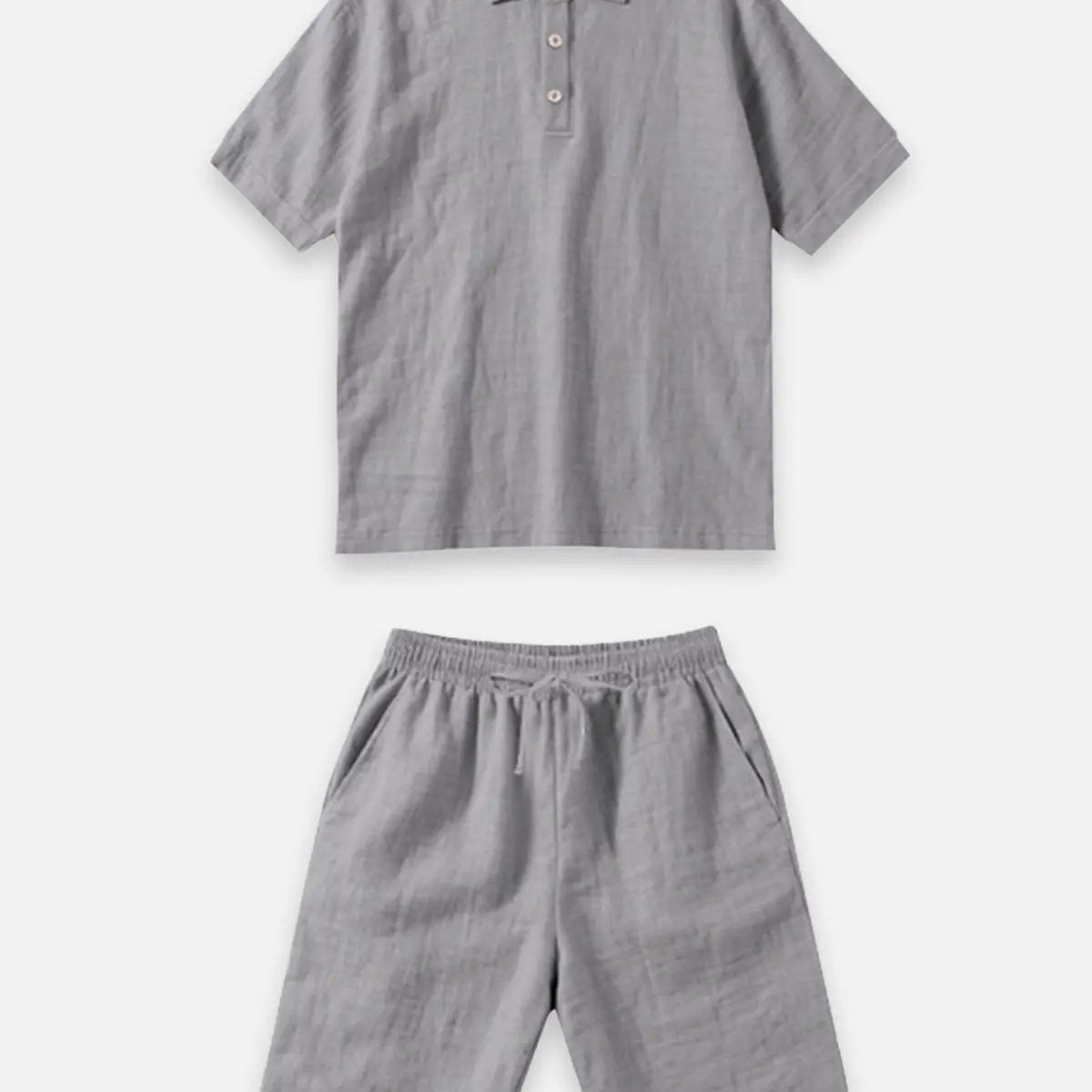 Men's Linen Blend Polo Short Set ElevenOasis