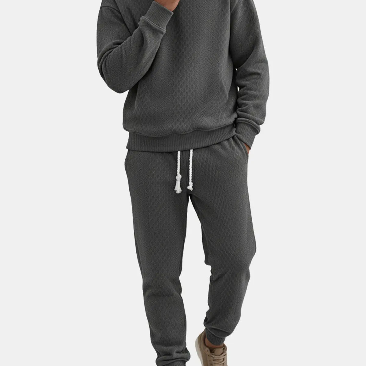 Men's Textured Hoodie Lounge Set ElevenOasis