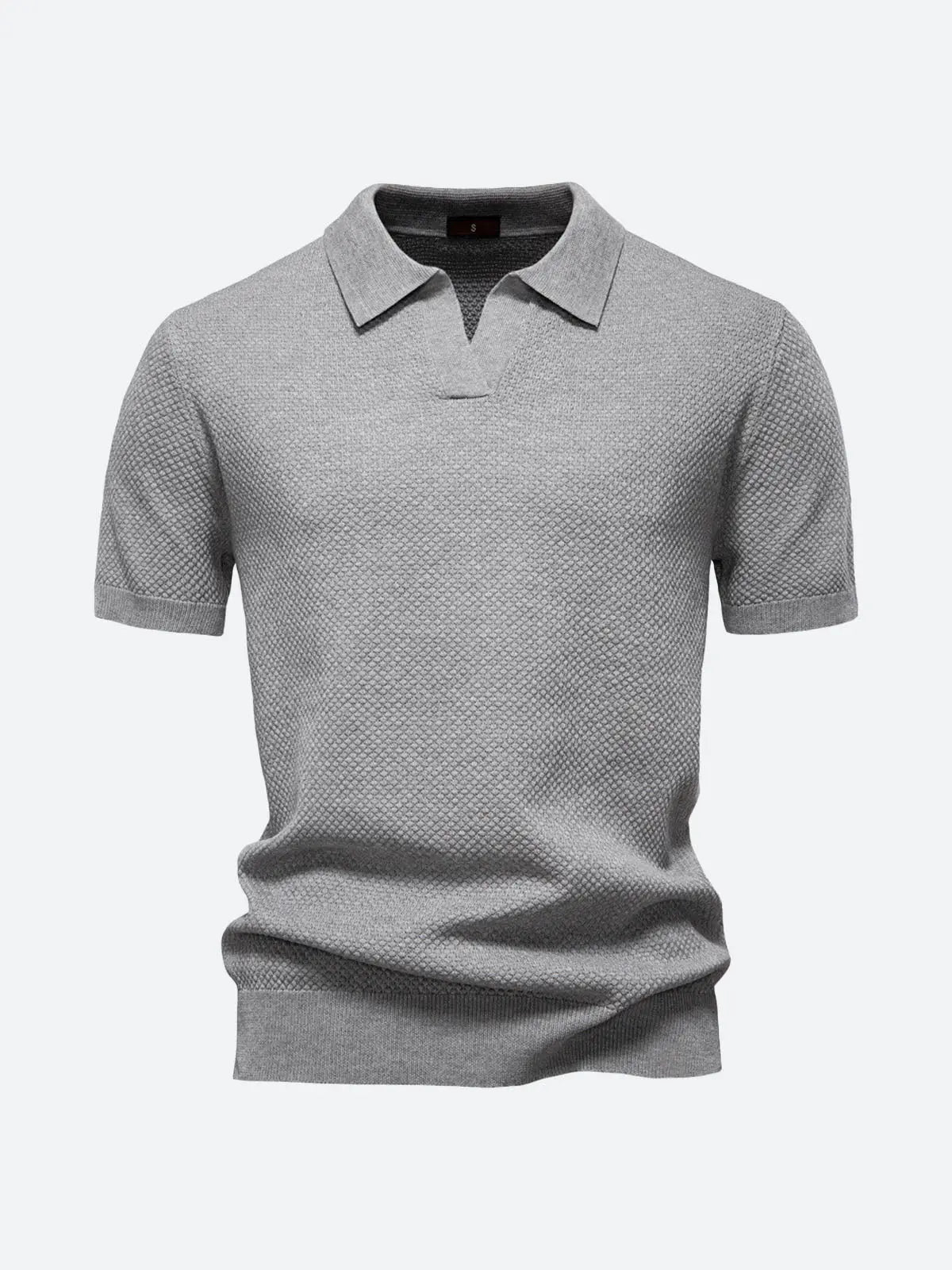 Men's Textured Knit Polo Short Sleeve Shirt ElevenOasis
