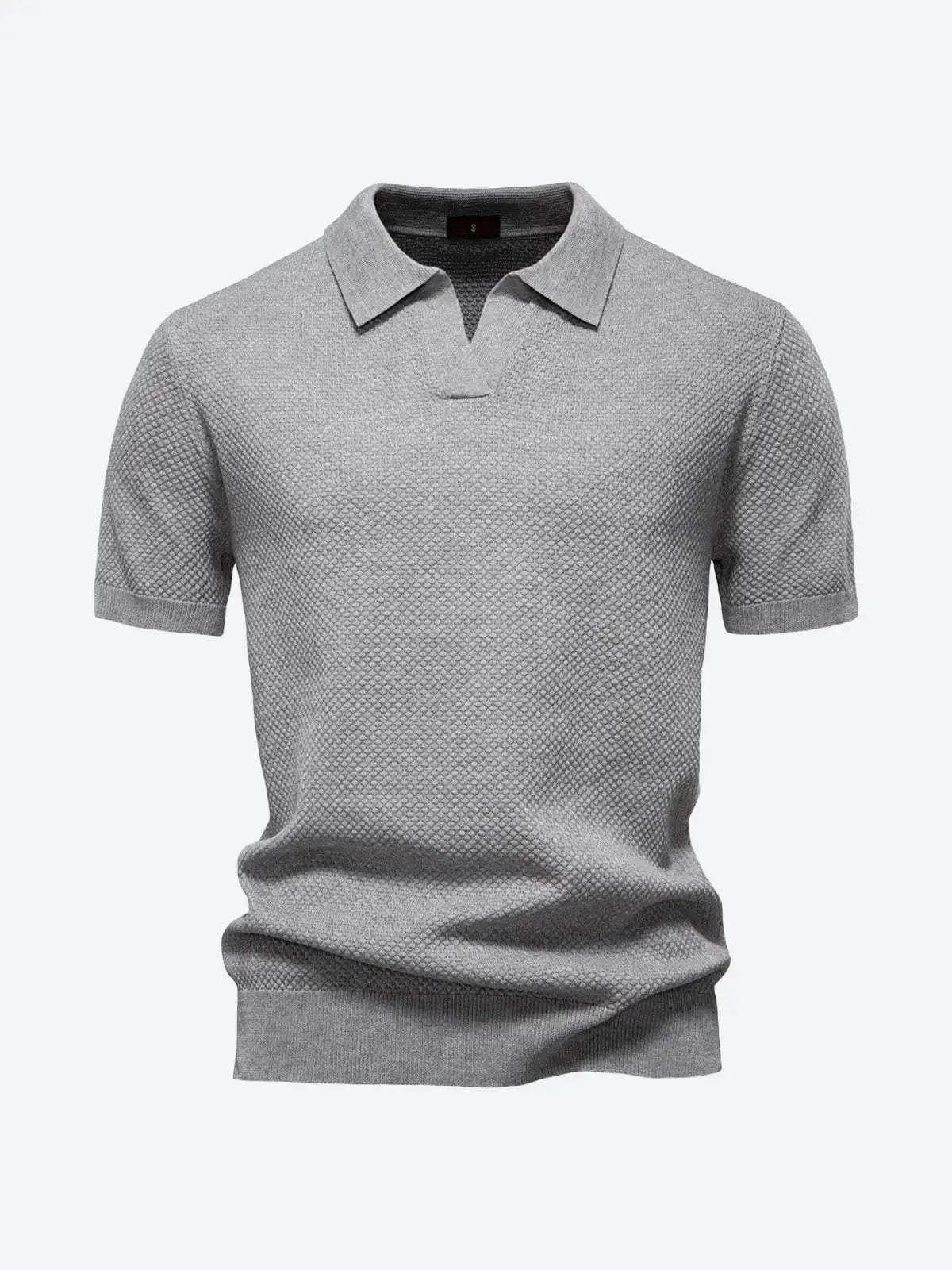Men's Textured Knit Polo Short Sleeve Shirt ElevenOasis