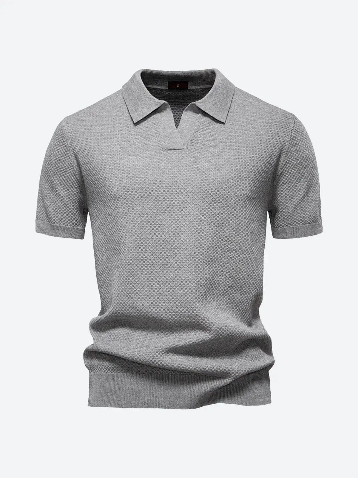 Men's Textured Knit Polo Short Sleeve Shirt ElevenOasis