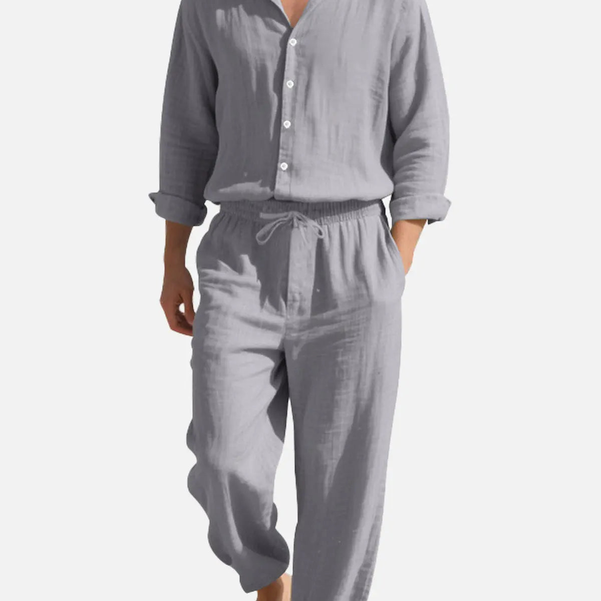 Men's Linen Blend Relaxed Two-Piece Set ElevenOasis
