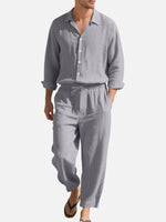 Men's Linen Blend Relaxed Two-Piece Set ElevenOasis