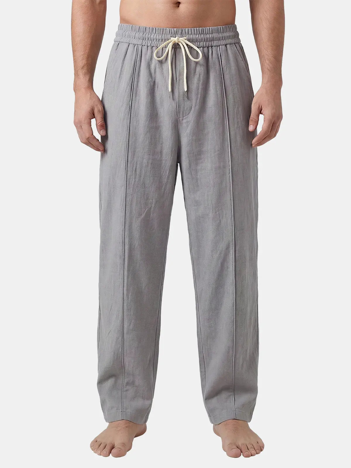 Men's Casual Linen-Blend Drawstring Pants ElevenOasis