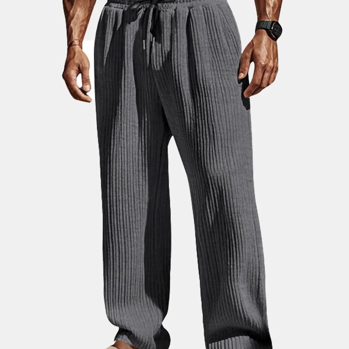 Men's Ribbed Drawstring Pants ElevenOasis
