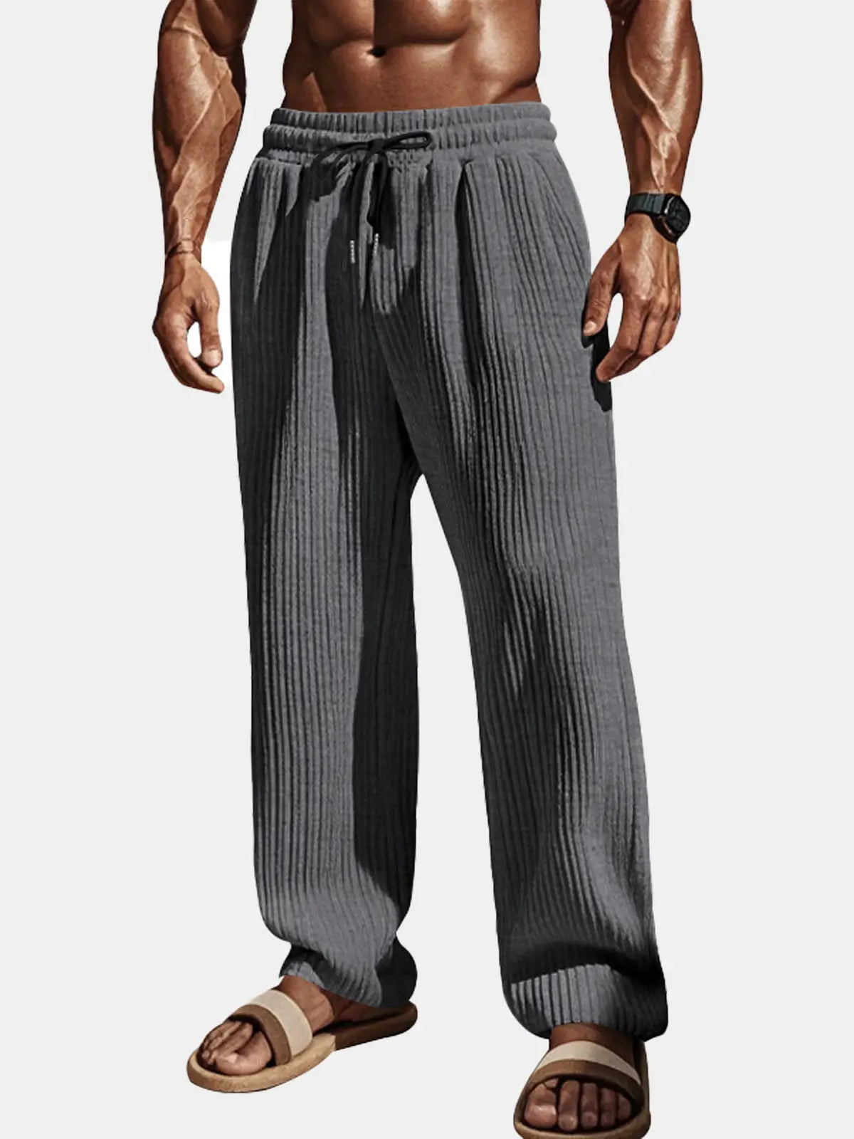 Men's Ribbed Drawstring Pants ElevenOasis