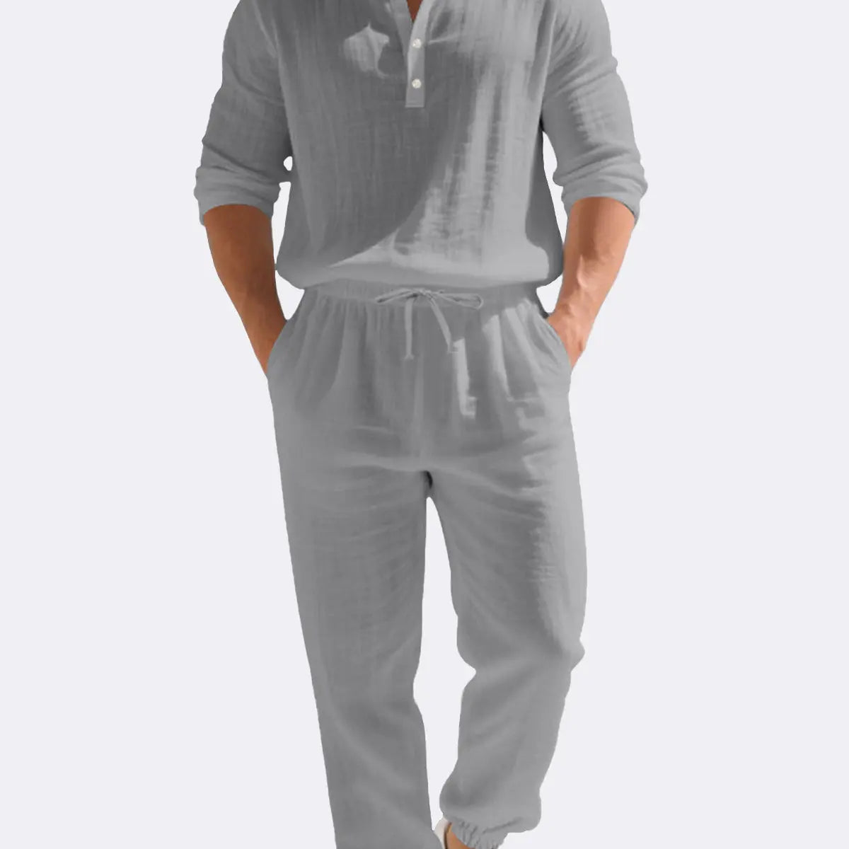 Men's Linen Long Sleeve Set ElevenOasis