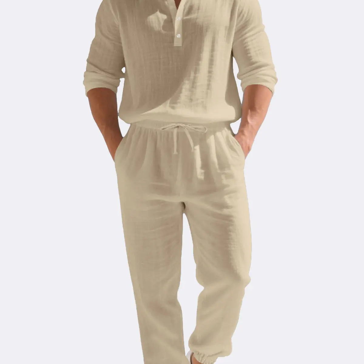 Men's Linen Long Sleeve Set ElevenOasis