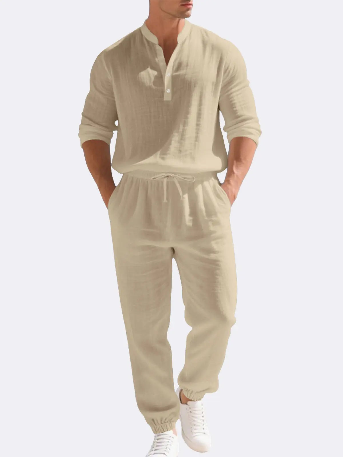 Men's Linen Long Sleeve Set ElevenOasis