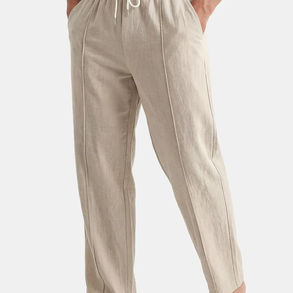 Men's Casual Linen-Blend Drawstring Pants ElevenOasis