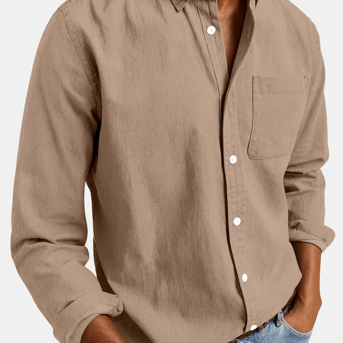 Men's Acid Washed Cotton Long Sleeve Shirt ElevenOasis