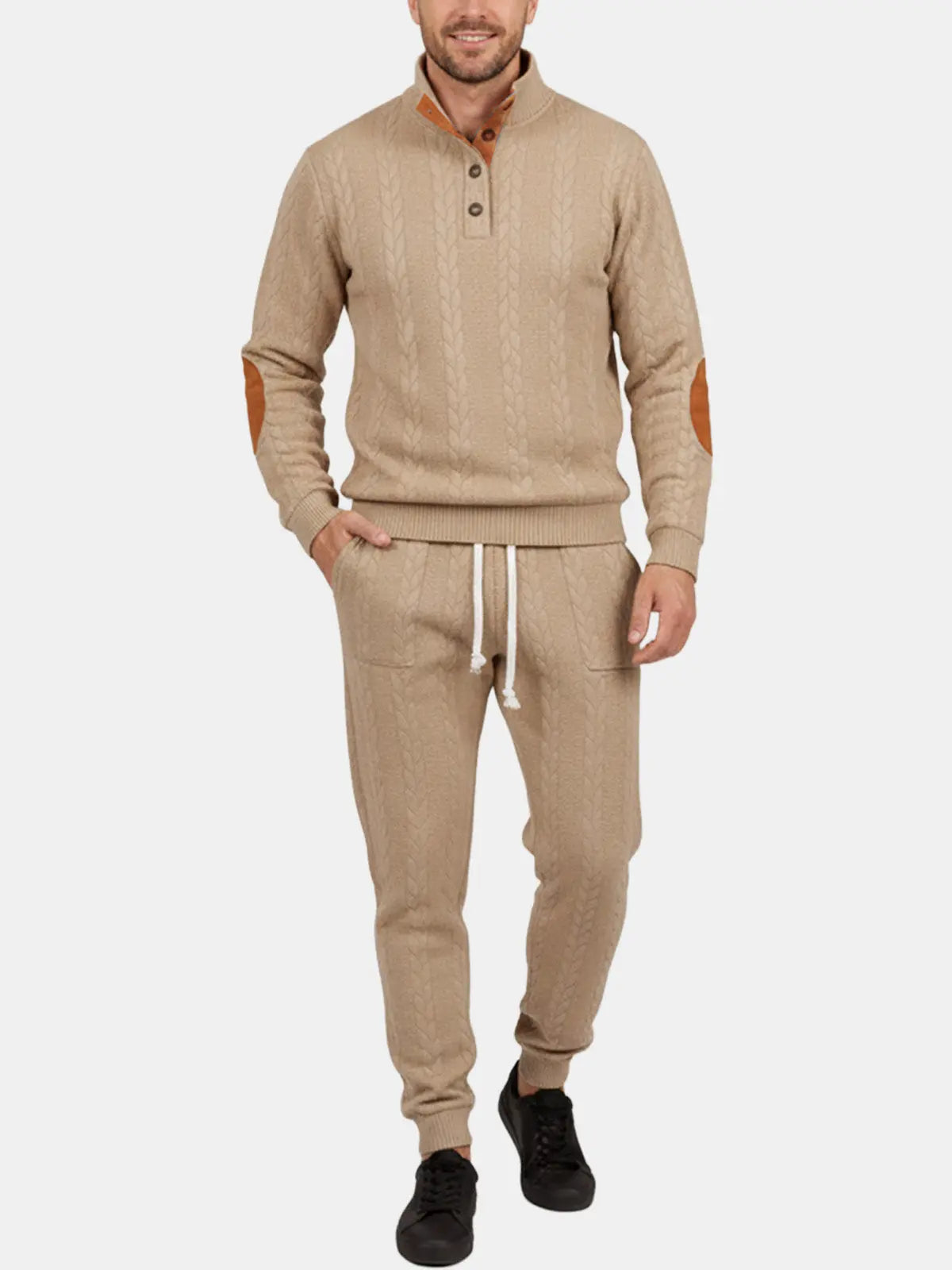 Men's Braided Cable Knit Lounge Set ElevenOasis