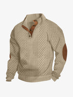 Men's Cable Knit Quarter Button Pullover Sweater ElevenOasis