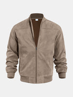 Men's Suede-Feel Bomber Jacket ElevenOasis