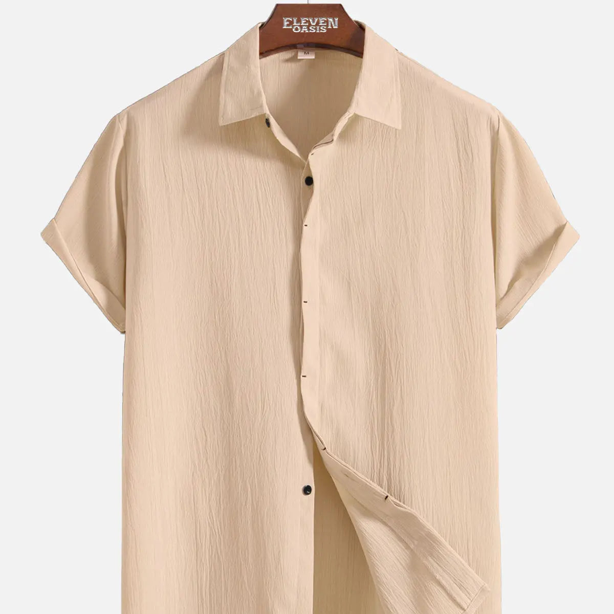 Men's Everyday Crinkle Texture Short Sleeve Shirt ElevenOasis